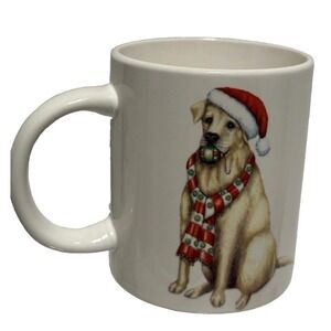 Mambo Group Yellow Lab Santa Hat & Scarf Coffee/Tea Mug